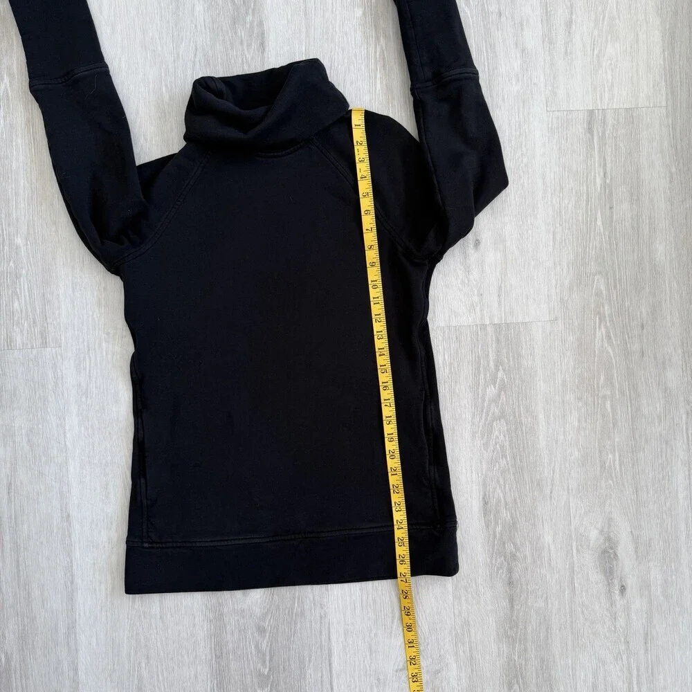 LULULEMON To You Sweater Sz 6 Black High Neck Kangaroo Pocket Sweatshirt EUC - Picture 7 of 13